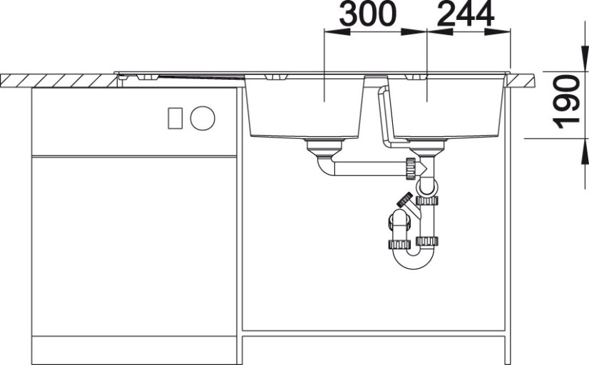 Granitový dřez Blanco ZIA 8 S šedá vulkan