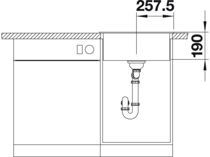 Granitový drez Blanco DALAGO 5 čierna s excentrom