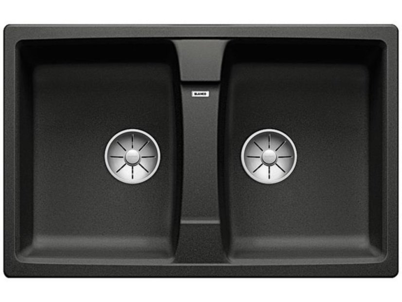 Granitový drez Blanco LEXA 8 InFino antracit obojstranný bez excentru