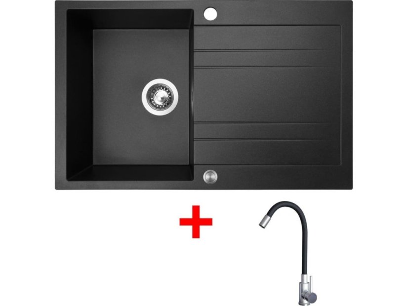 Sinks GRANDE 800 XC Granblack + Elasta nerez/čierná