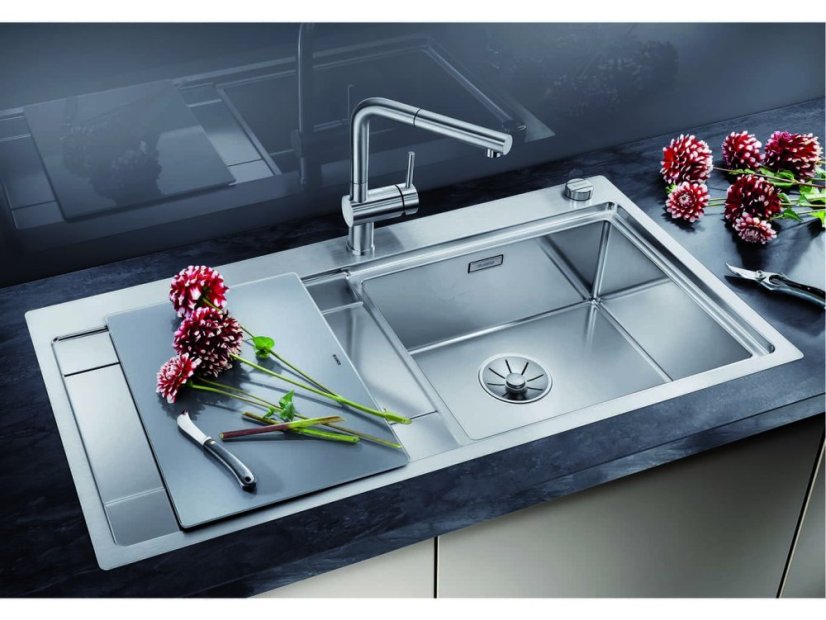 Nerezový drez Blanco DIVON II 5 S-IF InFino Nerez hodvábny lesk drez vpravo s excentrom