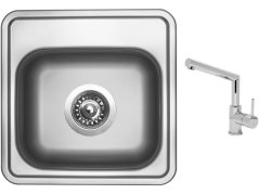 Set Sinks BAR 380 V matný + baterie Sinks MIX 350 P chrom