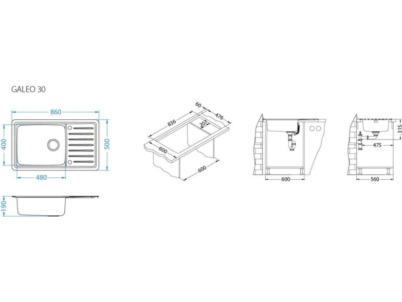 Nerezový drez Alveus GALEO 30