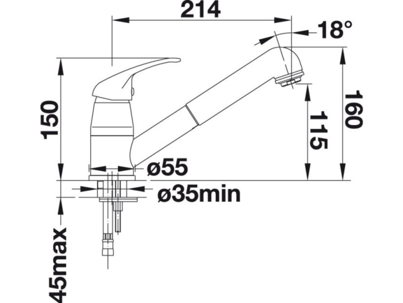 Dřezová baterie Blanco DARAS-S-F chrom