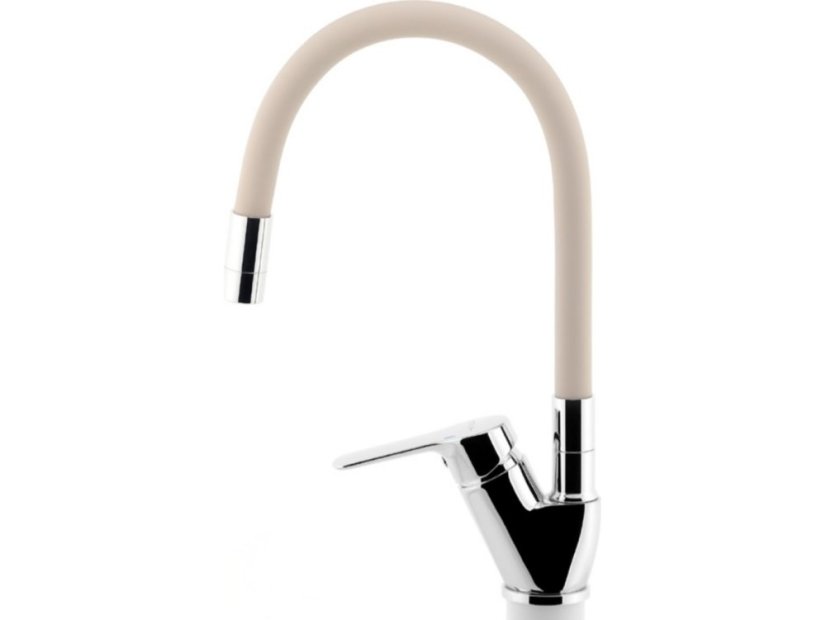 Dřezová baterie s béžovým flexi ramenem Metalia 54, chrom 4