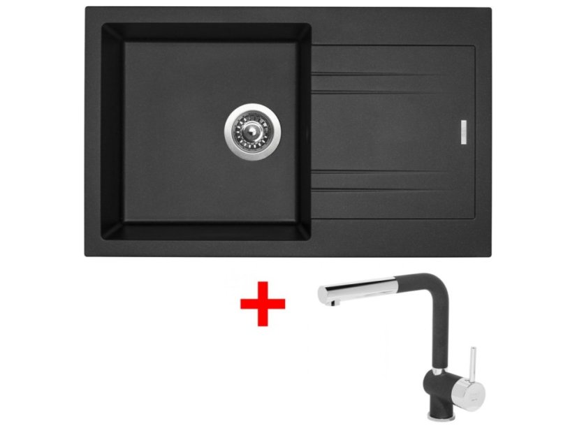 Set Sinks Linea 780 Metalblack + Mix 3 P GR