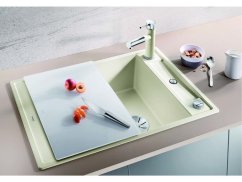 Granitový dřez Blanco AXIA III 45 S InFino bílá dřez vpravo s excentrem přísluš. sklo