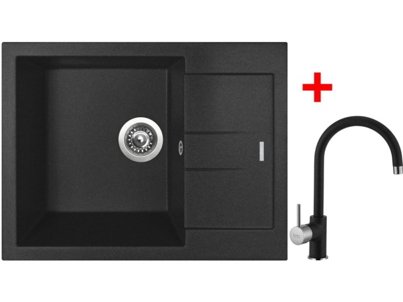 Set Sinks Amanda 650 Metalblack + Vitalia GR