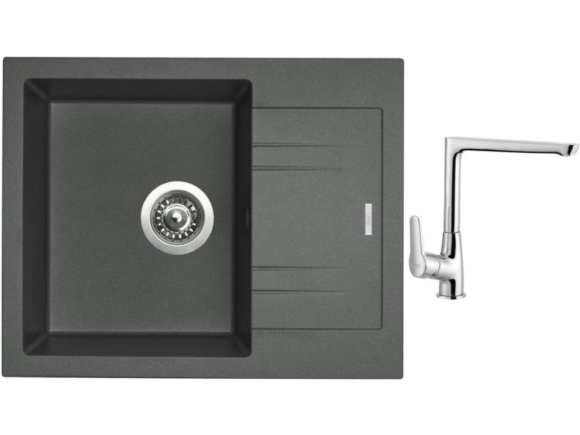 Set Sinks LINEA 600 N Titanium + batéria Sinks batéria CASPIRA chróm