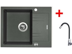 Sinks LINEA 600 XC Titanium + Elasta nerez/černá