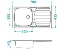 Nerezový drez Alveus BASIC 170 s malým výpustom