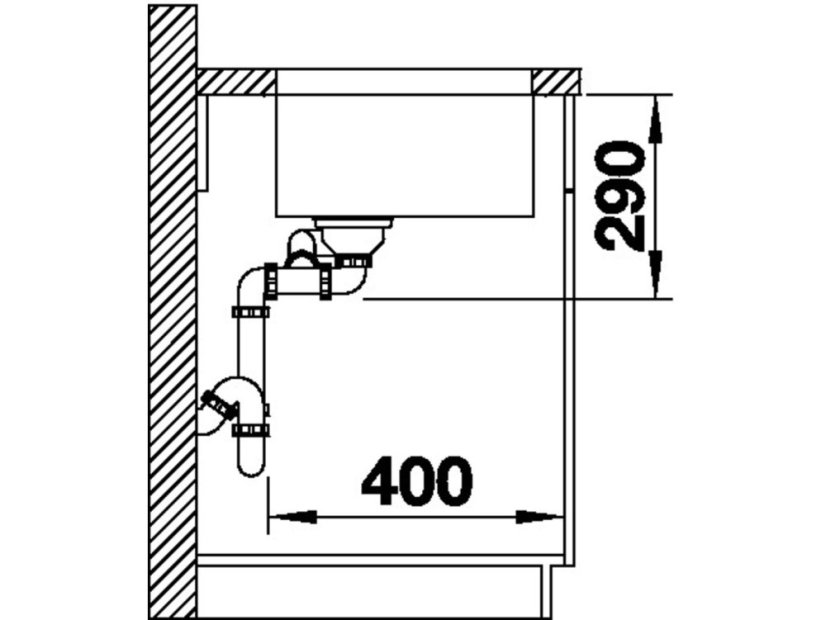 Nerezový drez Blanco ANDANO 500/180-U nerez hedvábný lesk, drez vlavo