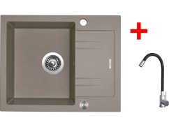 Sinks LINEA 600 XC Truffle + Elasta nerez/černá