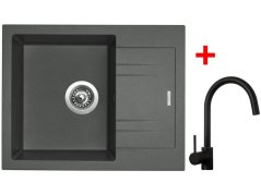 Sinks LINEA 600 Titanium + Vitalia černá matná