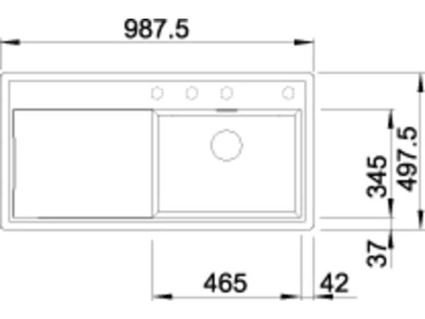 Granitový dřez Blanco ZENAR XL 6 S Silgranit šedá skála dřez vlevo s excentrem
