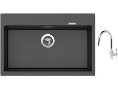 Set Sinks MAXIMO 780 Metalblack + batéria Sinks MIX 35 P chróm