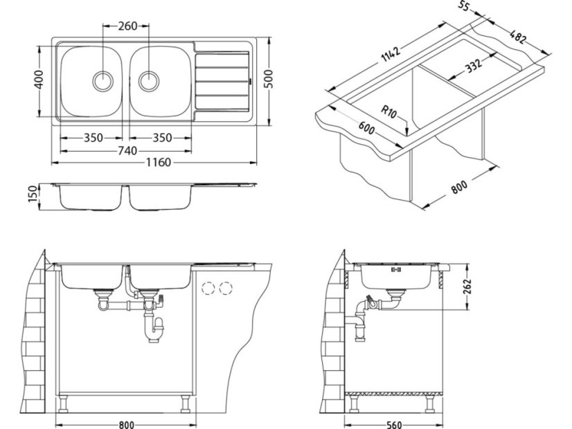 Nerezový drez Alveus LINE 100