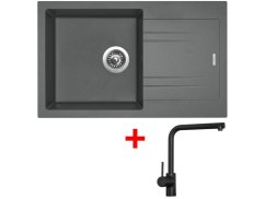 Set Sinks Linea 780 Titanium + Elka černá matná