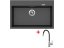Set Sinks Maximo 780 Metalblack + Flexia