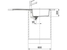 Tectonitový dřez Franke S2D 611-100 Bílá nákres