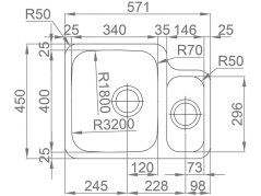 Nerezový drez Sinks DUO 571.1 V ľavý