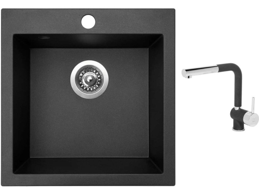 Set Sinks VIVA 455 Metalblack + baterie Sinks MIX 3 P Metalblack