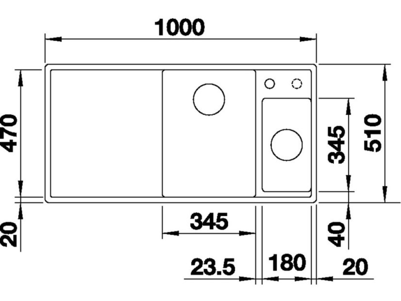 Granitový drez Blanco AXIA III 6 S InFino antracit drev.kráj.doska drez vpravo s exc.
