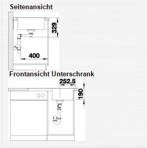 Granitový dřez Blanco LEGRA 45 S šedá vulkán