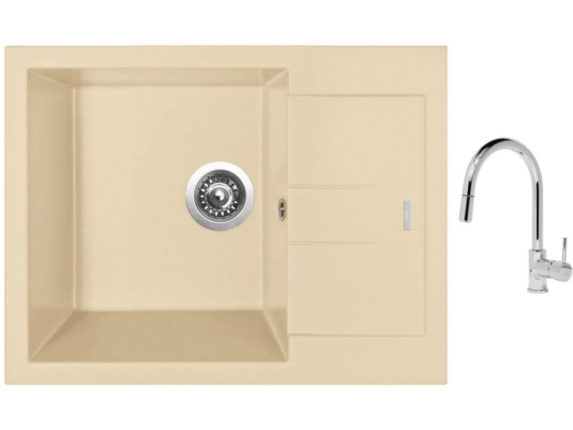 Set Sinks AMANDA 650 Sahara + batéria Sinks MIX 35 P chróm