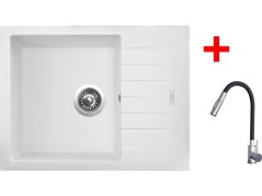 Sinks PERFECTO 650 Milk + ELASTA S nerez/čierná