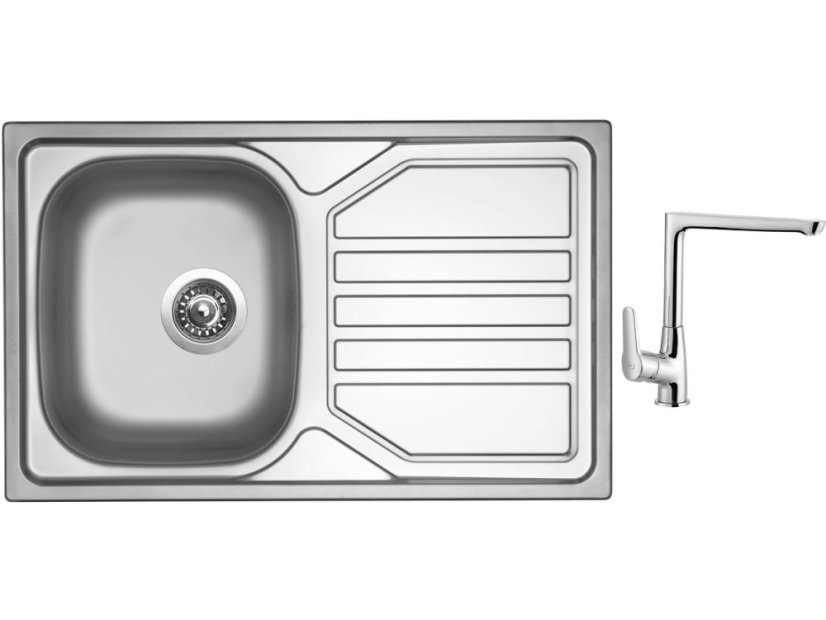 Set Sinks OKIO 800 V leštený + batéria Sinks CASPIRA chróm