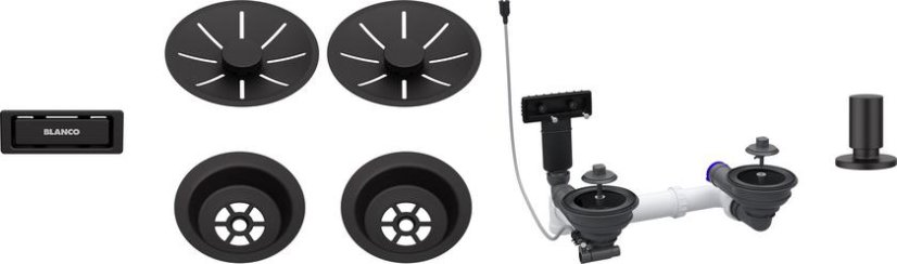 Odtoková sada 2x3 1" InFino pro dvě vaničky, přepad C-overflow, + táhlo, černá matná Odtoková sada 2x3 1" InFino pro dvě vaničky, přepad C-overflow, + táhlo, černá matná