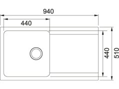 Tectonitový drez Franke OID 611 Čierna