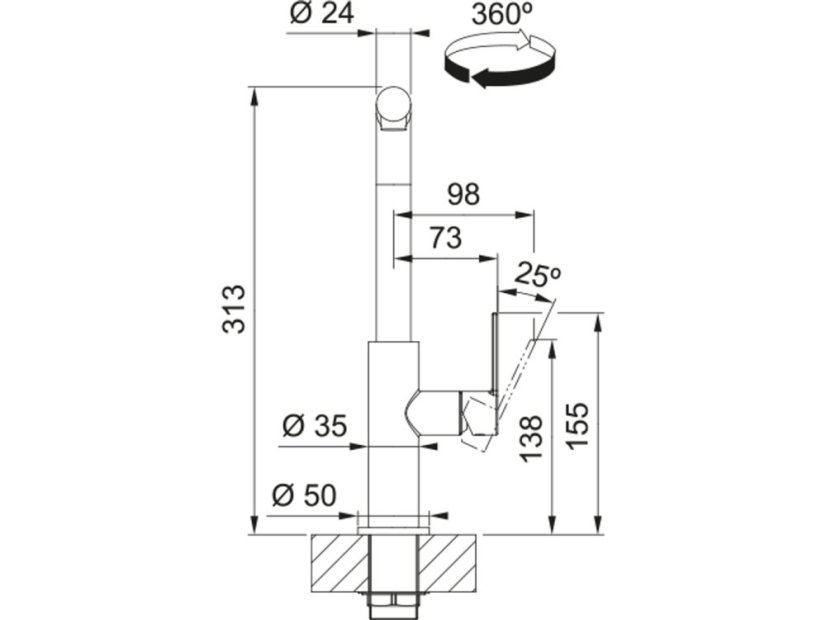 Dřezová baterie Franke FS 2841.901 MARIS SLIM Matná černá