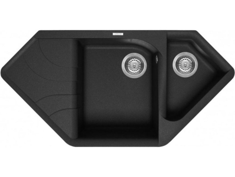 Granitový drez Elleci Ego Corner Full Black G40 - 1