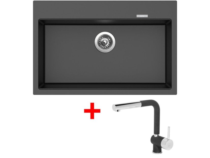 Set Sinks Maximo 780 Metalblack + Mix 3 P GR