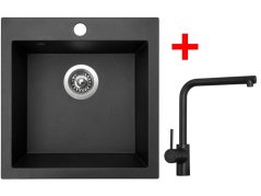 Set Sinks Viva 455 Metalblack + Elka černá matná