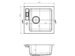 Granitový jednodrez Alveus VICTORIA 20 čierna