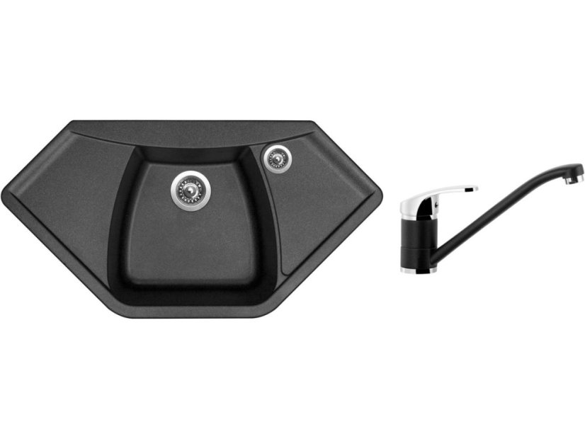 Set Sinks NAIKY 980 Metalblack + batéria Sinks PRONTO Metalblack