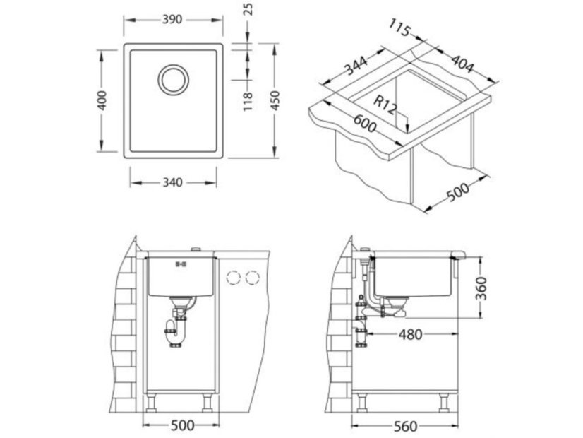 Nerezový drez Alveus Quadrix 20