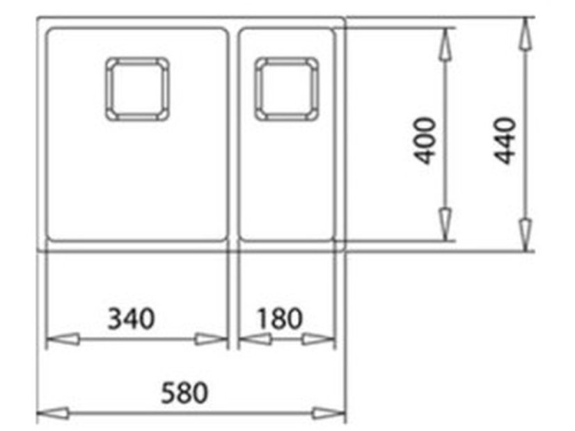Kuchynský drez Teka FLEXLINEA RS15 2B 580 X
