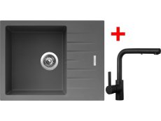 Sinks PERFECTO 650 Titanium + ENIGMA S Černá matná Sinks PERFECTO 650 Titanium + ENIGMA S Černá matná
