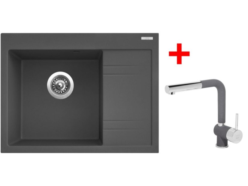 Set Sinks RIM 650 L Titanium + Mix 3 P GR