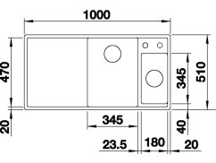 Granitový drez Blanco AXIA III 6 S InFino tartufo drev.kráj.doska drez vpravo s exc.