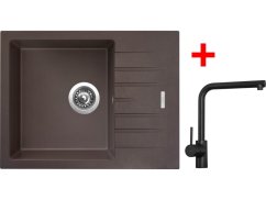 Sinks PERFECTO 650 Marone + ELKA Černá matná