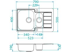 Nerezový dřez Alveus Line 70 Maxim