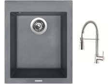 Set Sinks CUBE 410 Titanium + batéria Sinks MIX 35 PROF S chróm