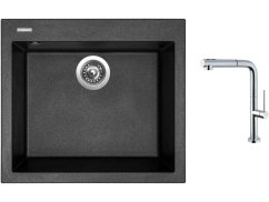 Set Sinks CUBE 560 Metalblack + baterie Sinks SLIM S2 kartáčovaná