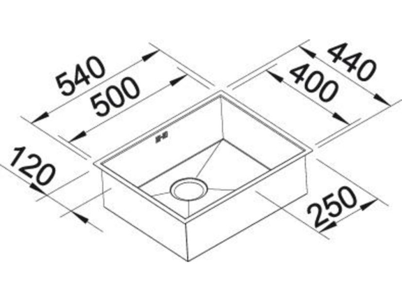 Nerezový drez Blanco ZEROX 500 U InFino nerez Dark Steel