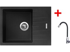 Sinks PERFECTO 650 Metalblack + Elasta nerez/černá